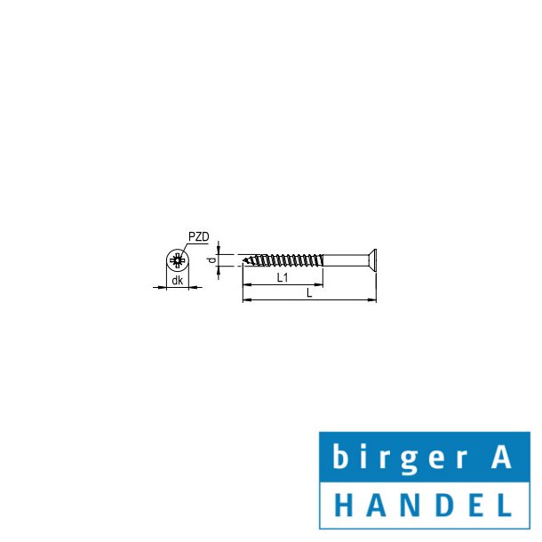Din7997messing 5.0x50trskrue undersnketpozidrive