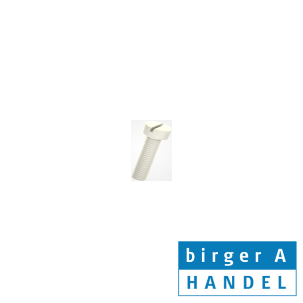 Din 84 - M 5x40 nylon cylinderhoved maskinskrue lige krv natural pakke a 1000 stk