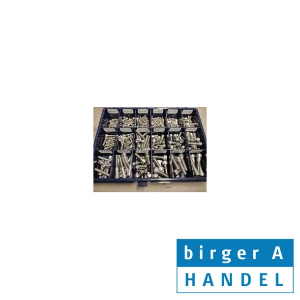 Din 912 M 4-5-6-8 rustfri syrefast A4 cylinder hoved insex sortiment 18 rums