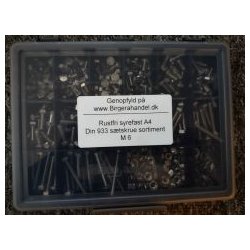 Din 933 M 6 rustfri syrefast A4 s�tskrue sortiment 18 rums