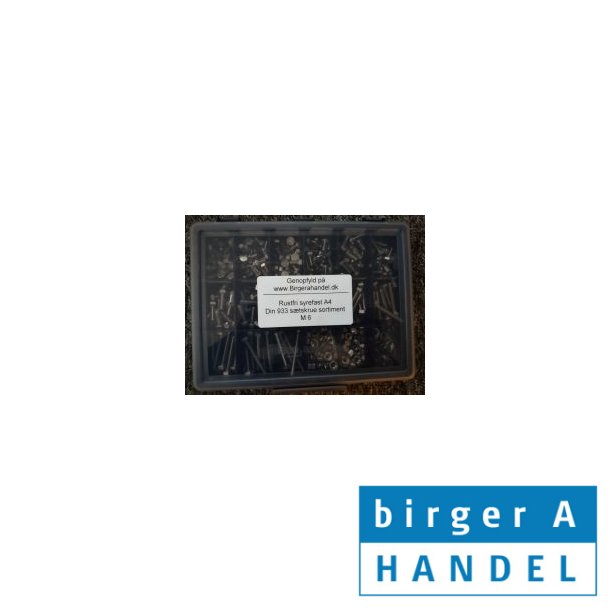 Din 933 M 6 rustfri syrefast A4 s�tskrue sortiment 18 rums