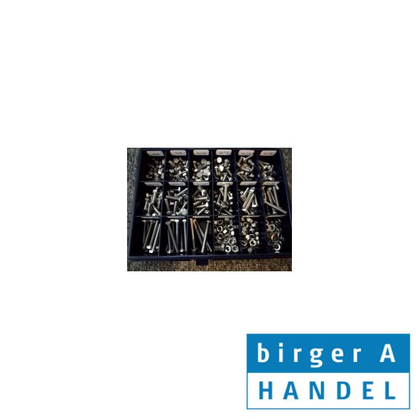 Din 933 M 6 rustfri syrefast A4 s�tskrue sortiment 18 rums