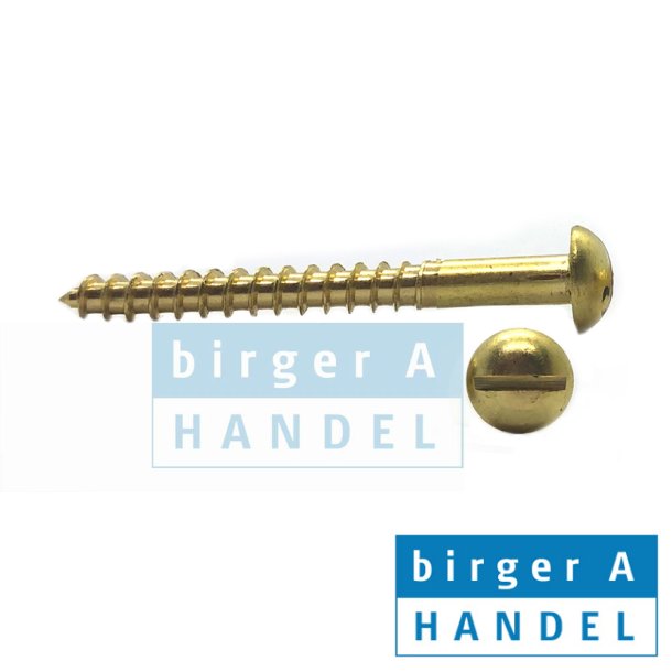Din 96 messing  2.5x8 rundhoved trskrue lige krv