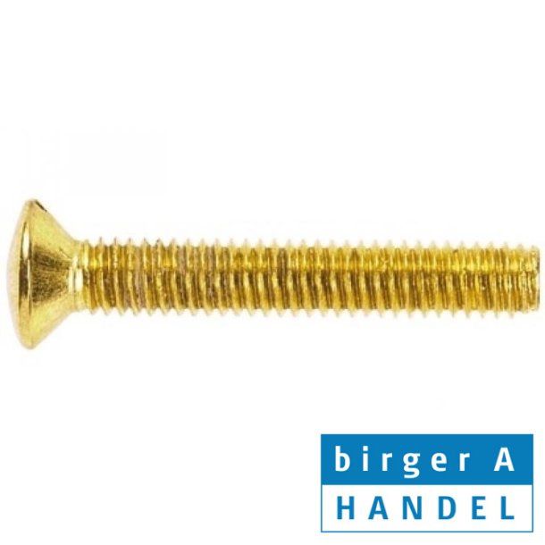 Din 964 messing M 3x8 maskinskrue LH lige krv