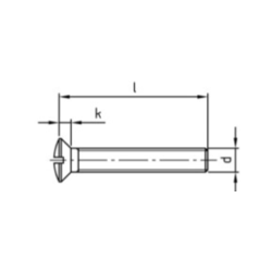 Din 964 messing M 4x12 maskinskrue LH lige krv