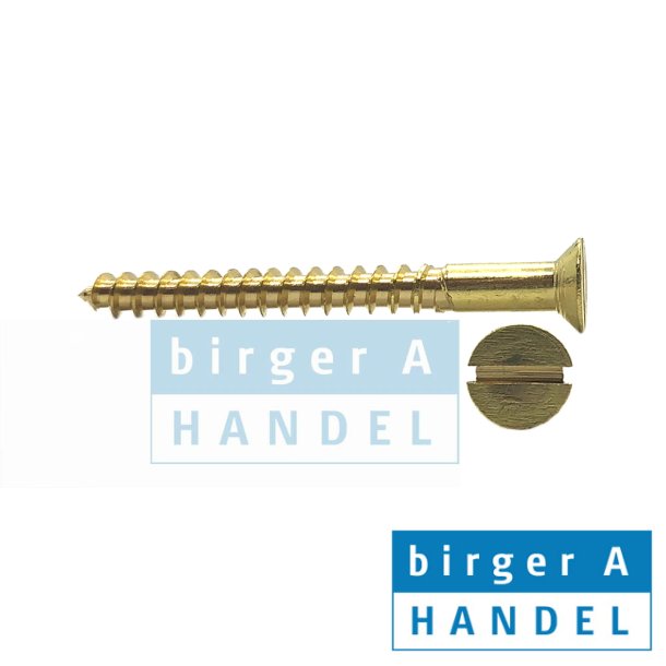 Din 97 messing  6.0x80 undersnket trskrue lige krv
