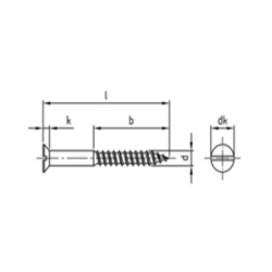 Din 97 3.0x12 rustfri syrefast A4 UH trskrue lige krv