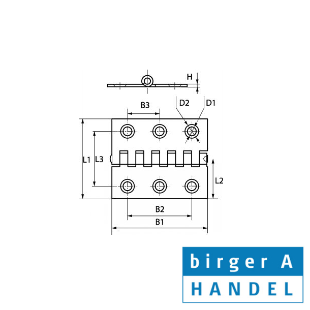 H�ngsel type F rustfri A2 50x60x1.5mm