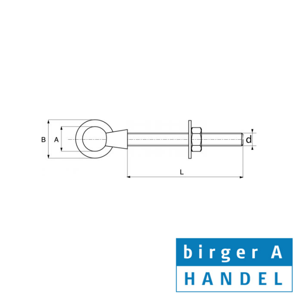 Lang jebolt rustri syrefast A4 M 6x60