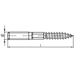 Rustfri A2 bordskrue / hangerbolt  M 10x120 