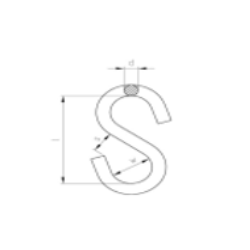Rustfri A2 S-krog 6mm symmetriske