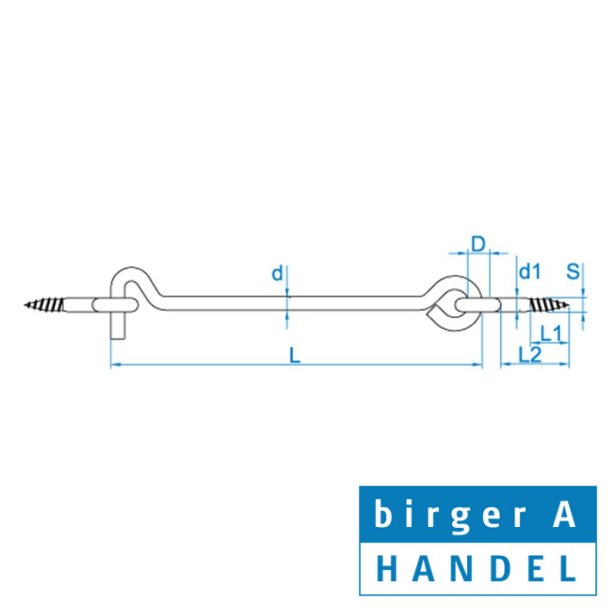 Art. 0063 rustfri A2 stormkrog  5.25x160mm