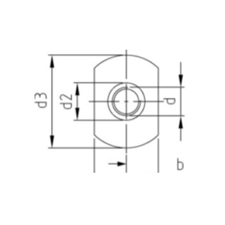 Svejsemtrik med flange M 10x26 rustfri A2 form C