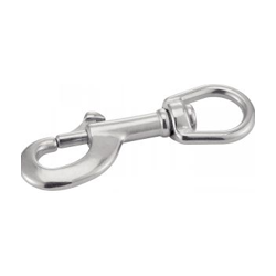 Karabinhage med svirvel 80mm rustfri syrefast A4