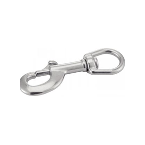 Karabinhage med svirvel 80mm rustfri syrefast A4