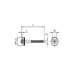 Spenglerskrue rustfri A2-Cu  4.5x35 TX20 3-delt med ttningsskive