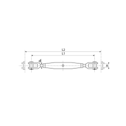 Rustfri syrefast A4 M10 Vantskrue gaffel/gaffel
