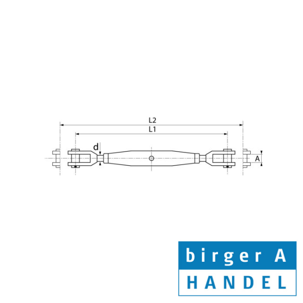 Rustfri syrefast A4 M10 Vantskrue gaffel/gaffel