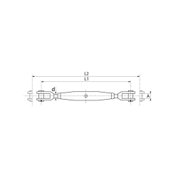 Rustfri syrefast A4 M5 Vantskrue gaffel/gaffel