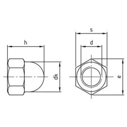 Din 1587 M30 rustfri syrefast A4 topmtrik