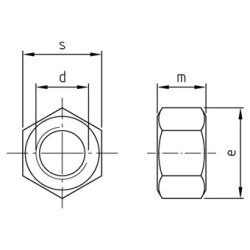 Din 934 messing M 8x1.00 fingevind mtrik