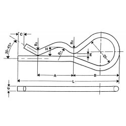 Fjedersplit / hrnlssplit  3.5 rustfri syrefast A4 type B