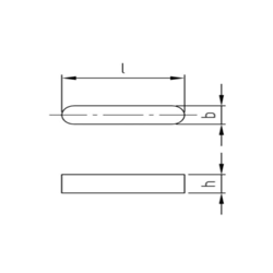 Din 6885 pasfeder rustfri syrefast A4 3x3x20mm pakke a 100 stk