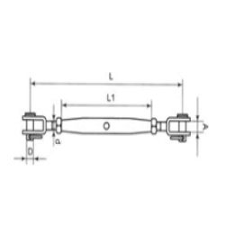 Rustfri syrefast A4 M10 Vantskrue gaffel/gaffel