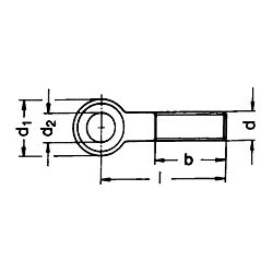 Din 444 M 16x80 rustfri syrefast A4 jeskrue form B  